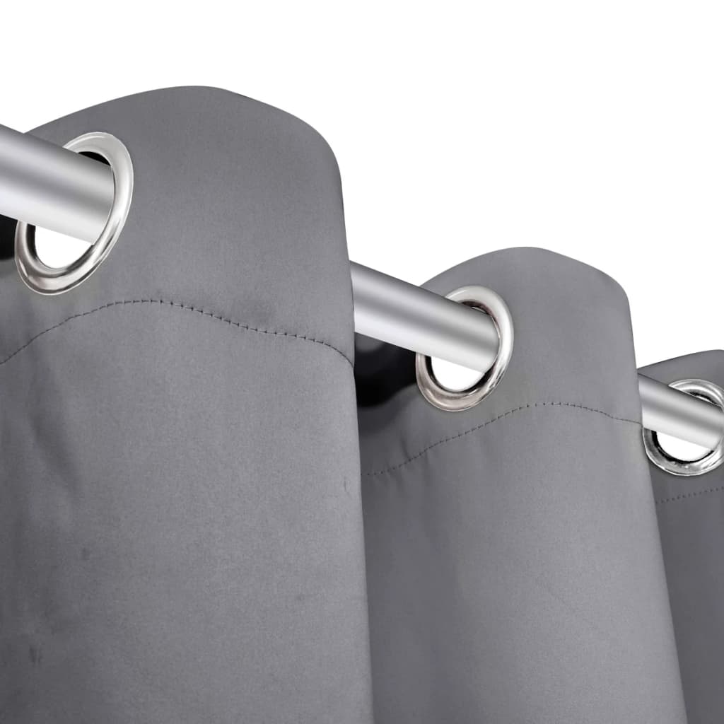 Blackout Curtain with Metal Eyelets 270 x 245 cm Grey