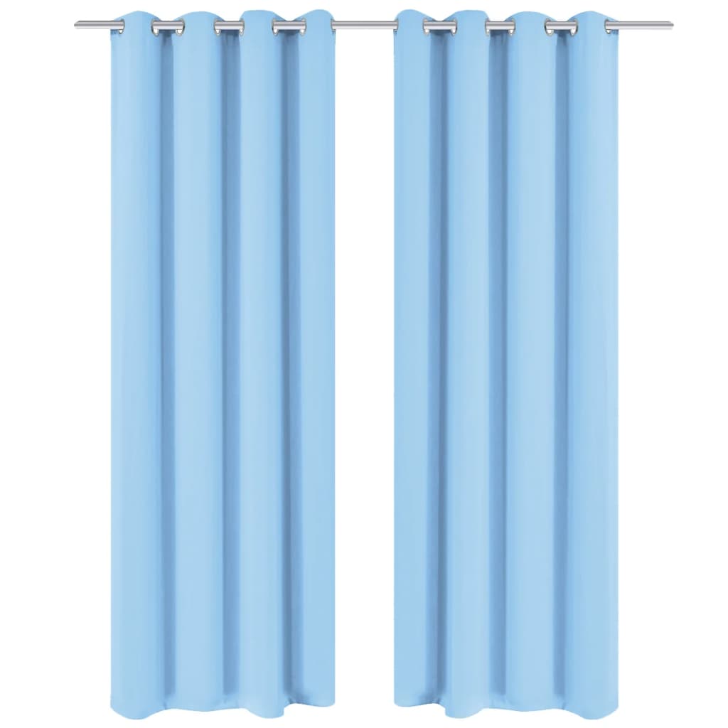 Rideaux occultants 2 pièces avec œillets métalliques 135 x 175 cm Turquoise