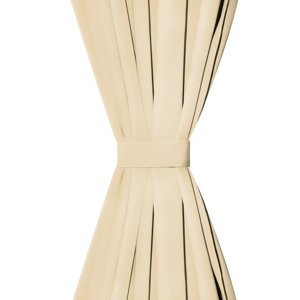 Rideaux en microsatin 2 pièces à passants 140x225 cm Beige