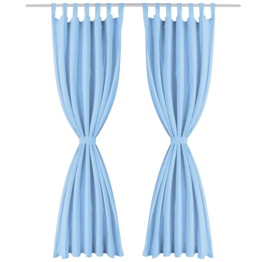 Vorhänge Mikro-Satin 2 Stk. mit Schlaufen 140 x 175 cm Türkis