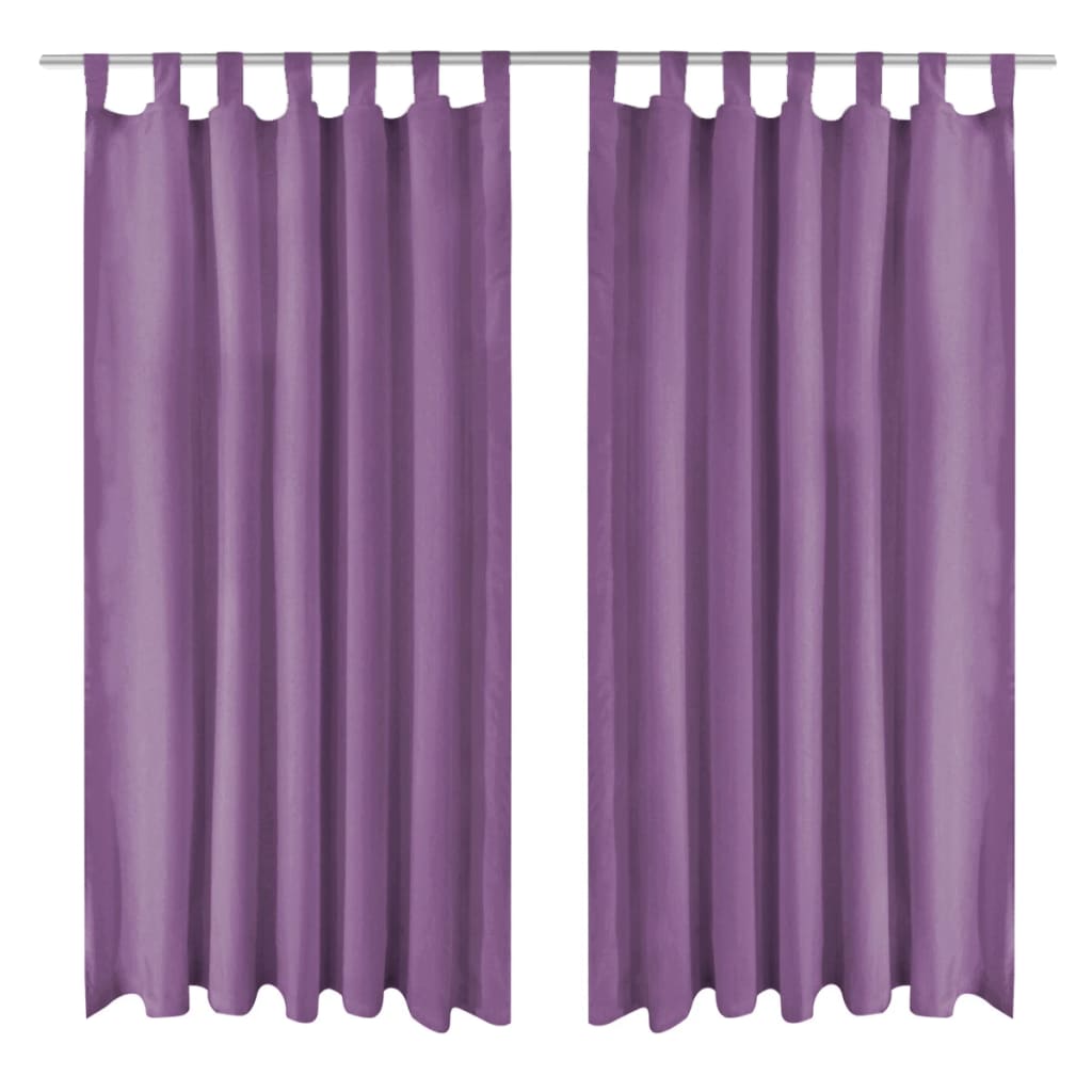 Paires de rideaux en microsatin à œillets 140x225 cm, violet