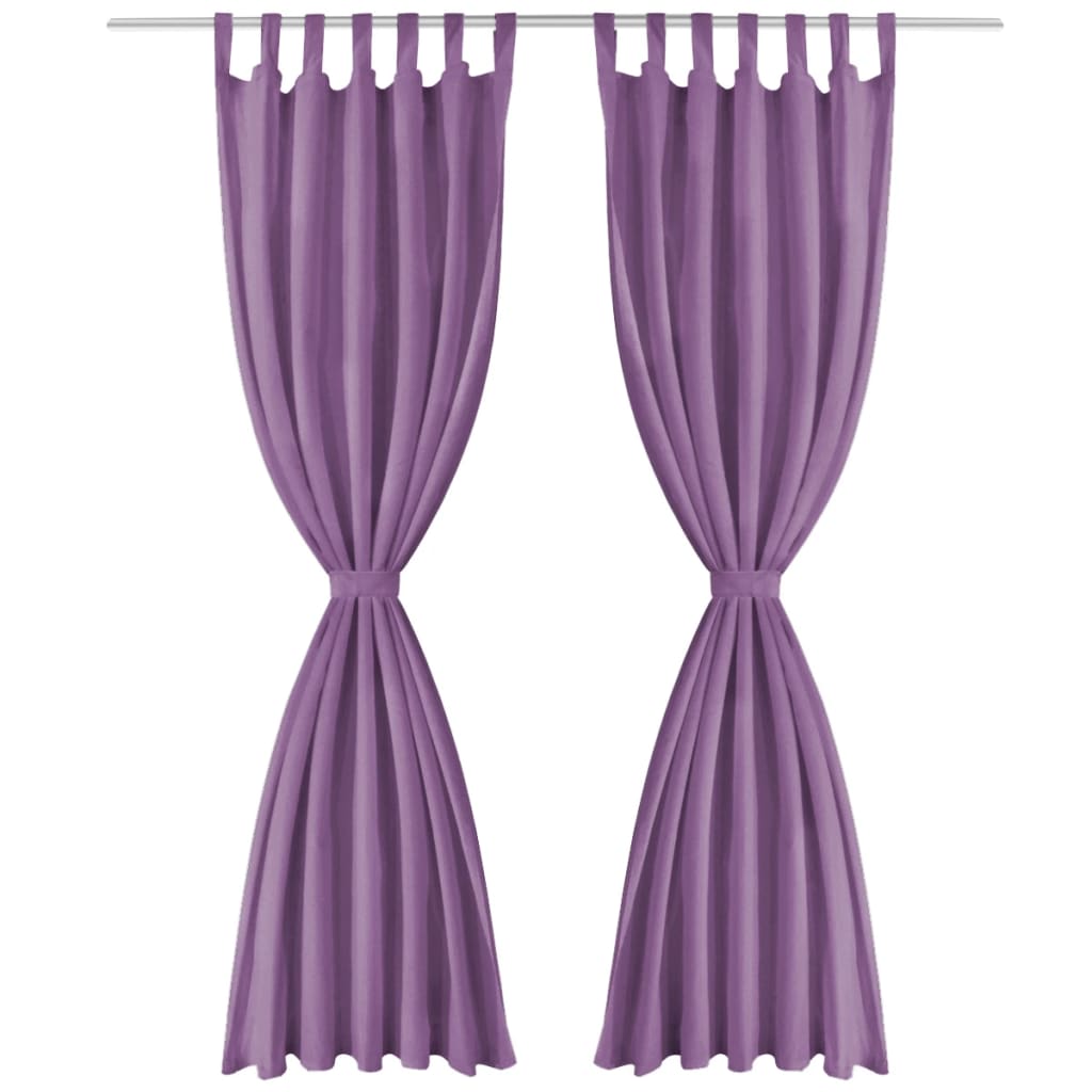 Paires de rideaux en microsatin à œillets 140x225 cm, violet