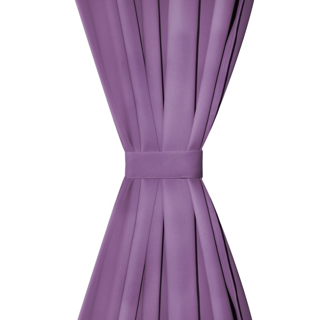 Paires de rideaux en microsatin à œillets 140x225 cm, violet