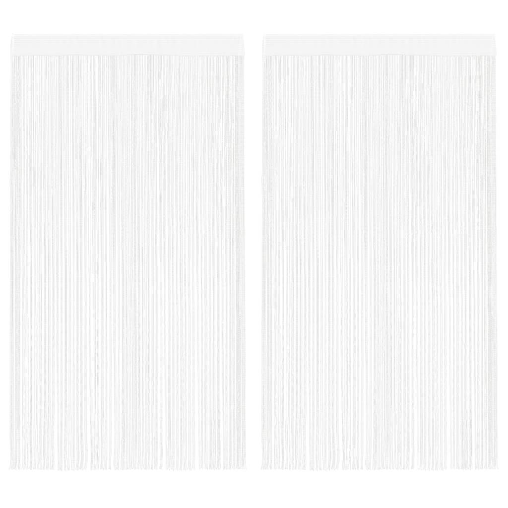 String Curtains 2 Pcs. 140 x 250 cm White