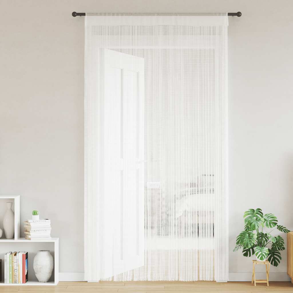 String Curtains 2 Pcs. 140 x 250 cm White