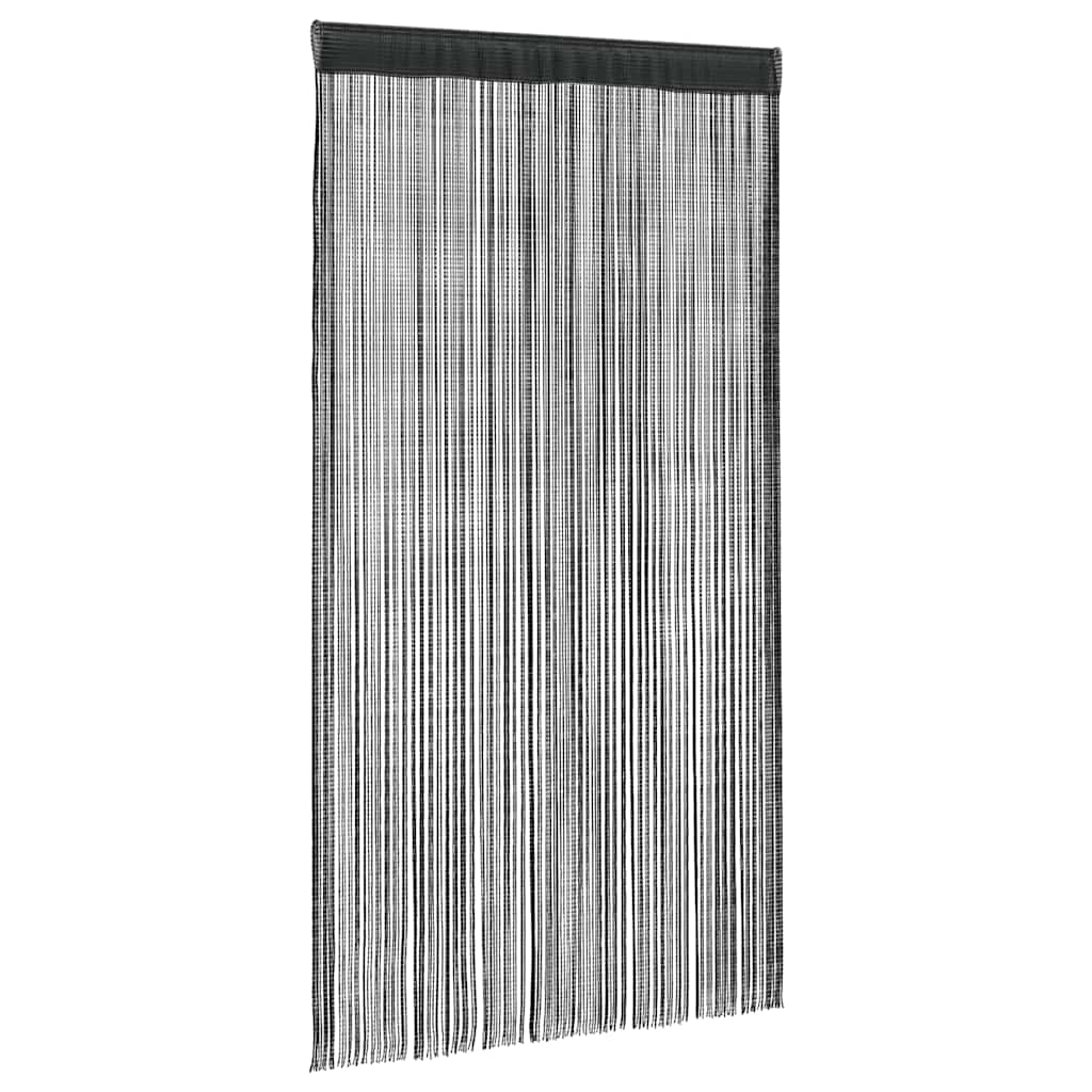 String curtains 2 pcs. 100 x 250 cm Black