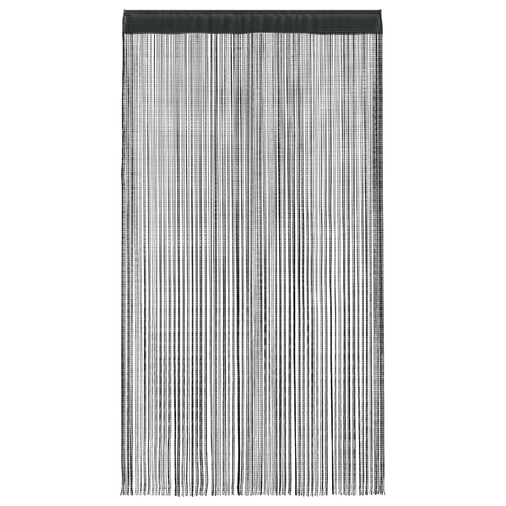 String curtains 2 pcs. 100 x 250 cm Black