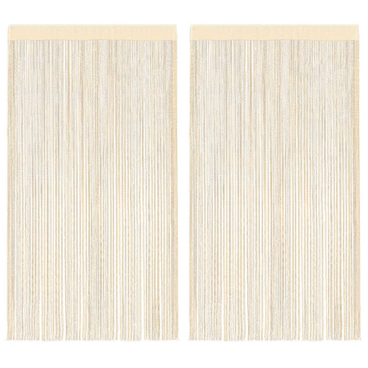 Fadenvorhänge 2 Stk. 100 x 250 cm Cremefarben