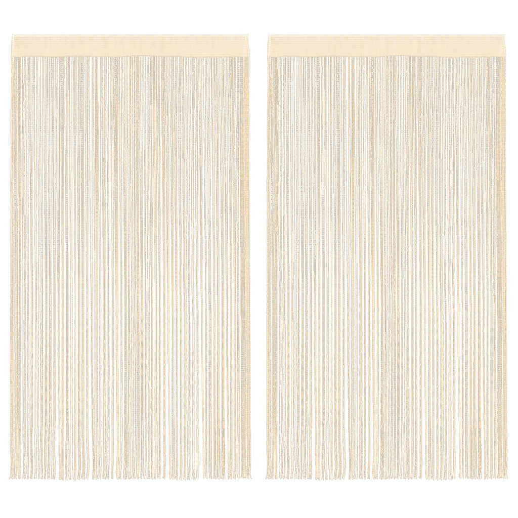String Curtains 2 pcs. 140 x 250 cm Cream
