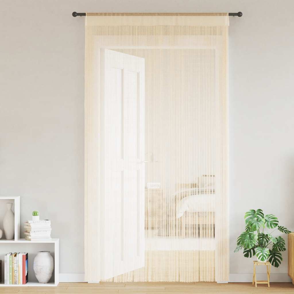 String Curtains 2 pcs. 140 x 250 cm Cream