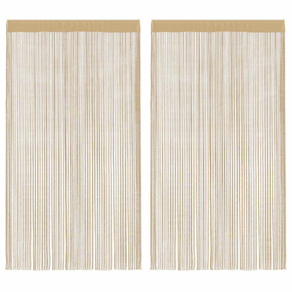 Rideaux à fils 2 pcs. 100 x 250 cm Beige