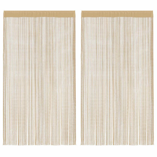 Fadenvorhänge 2 Stk. 100 x 250 cm Beige