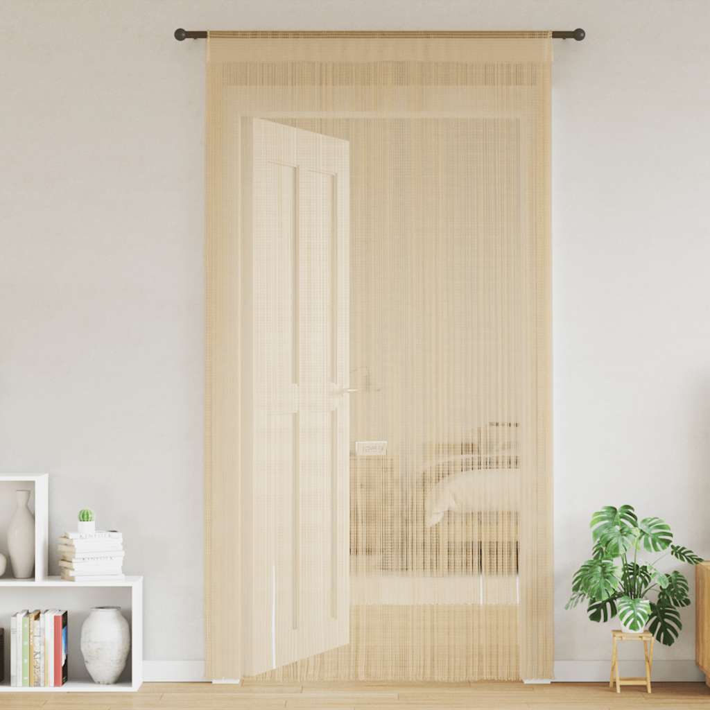 Rideaux à fils 2 pcs. 100 x 250 cm Beige