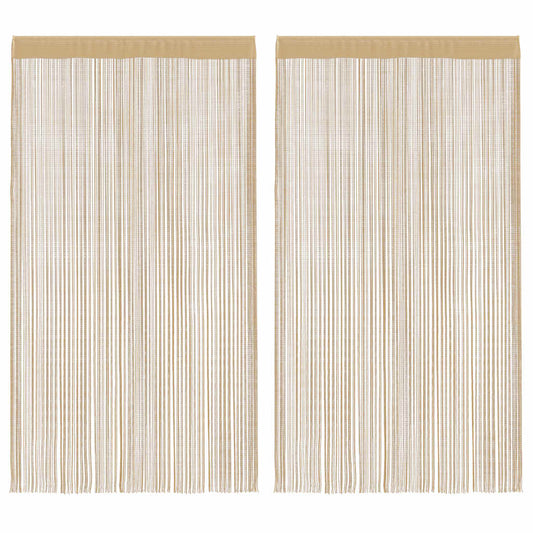 Fadenvorhänge 2 Stk. 140 x 250 cm Beige