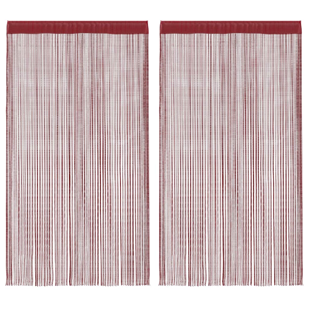 String Curtains 2 pcs. 100 x 250 cm Burgundy