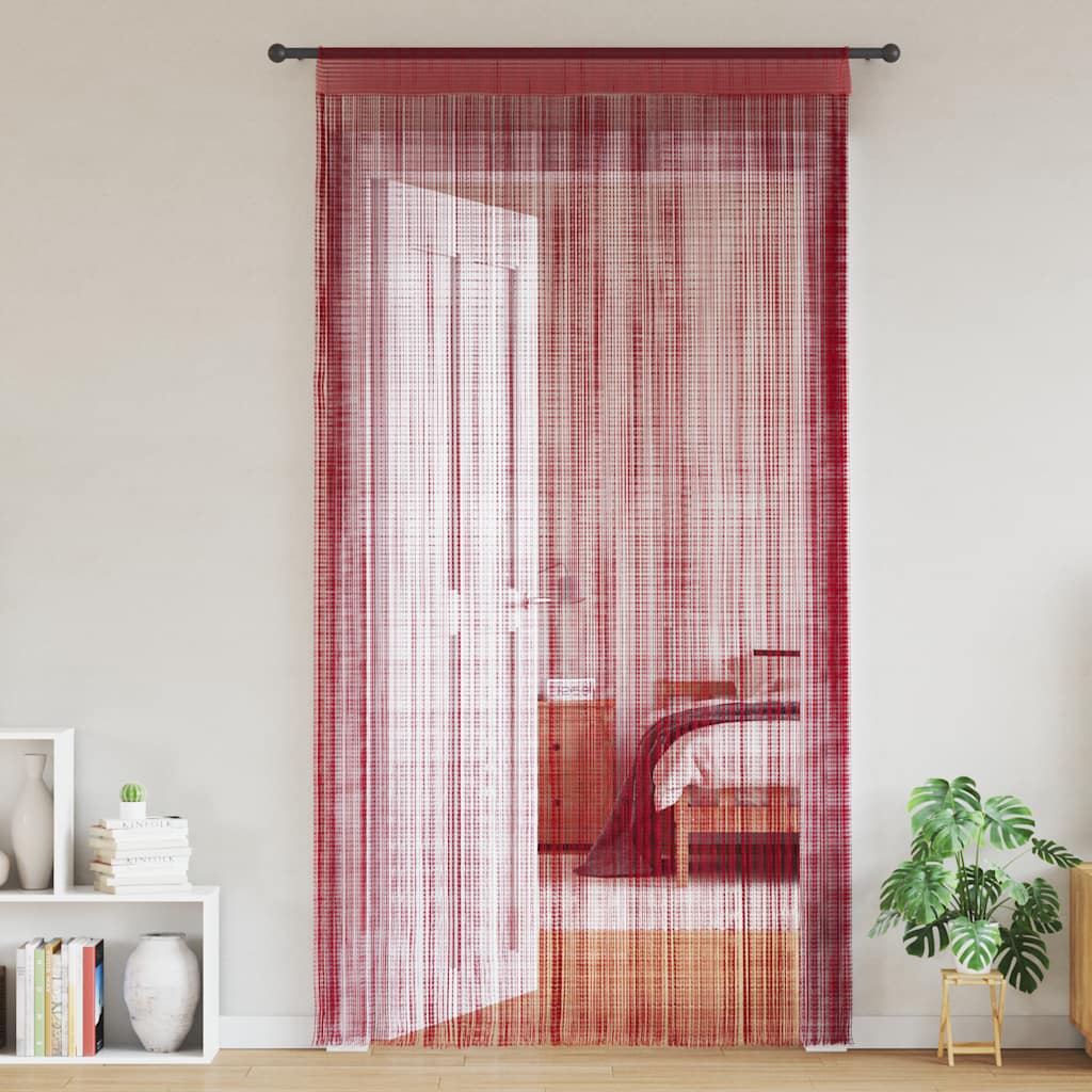 String Curtains 2 pcs. 100 x 250 cm Burgundy