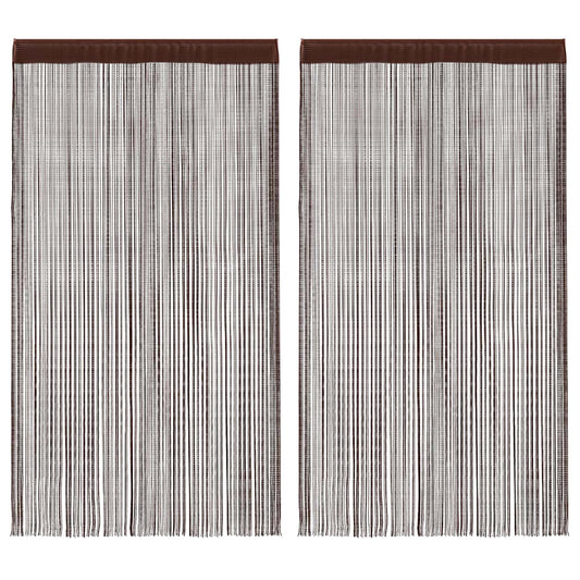 Fadenvorhänge 2 Stk. 100 x 250 cm Braun