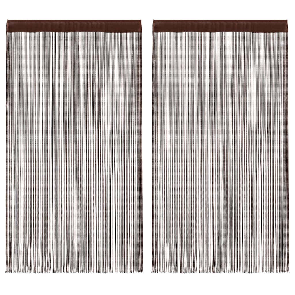 Rideaux à fils 2 pces 140 x 250 cm Marron