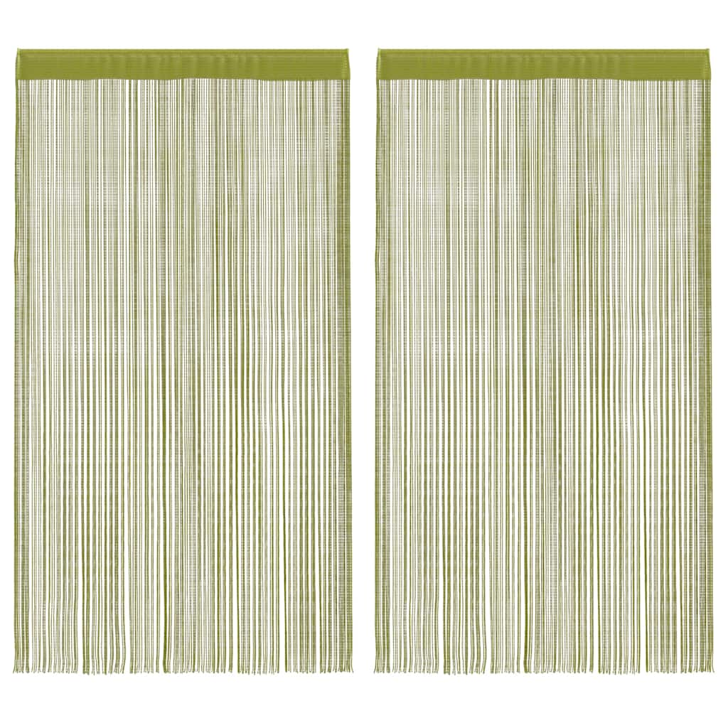 Rideaux à fils 2 p. 100 x 250 cm Vert