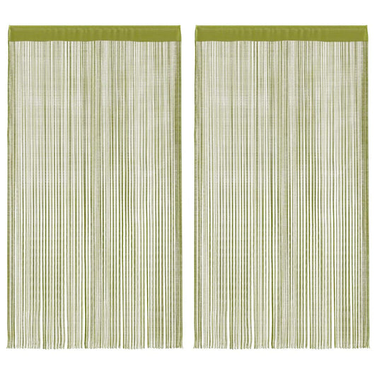 Fadenvorhänge 2 Stk. 140 x 250 cm Grün