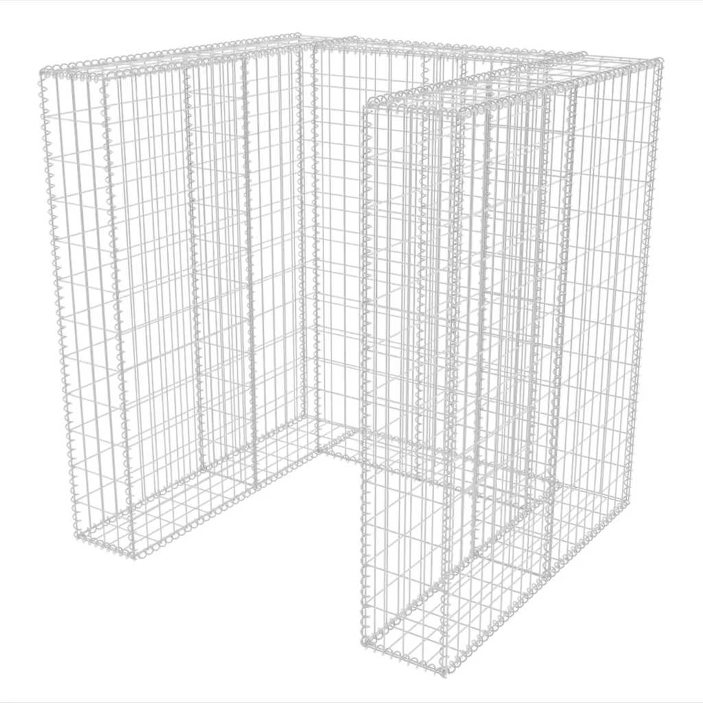 Gabion bin enclosure for 1 bin, steel, 110x100x120cm