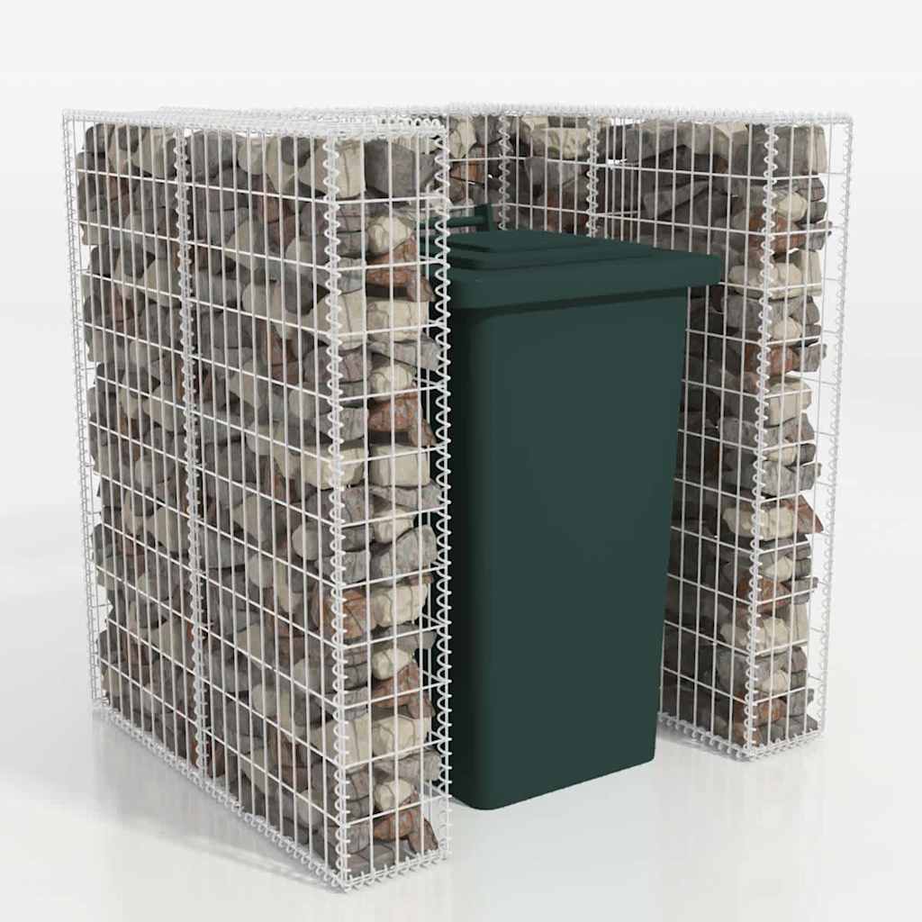 Gabion bin enclosure for 1 bin, steel, 110x100x120cm