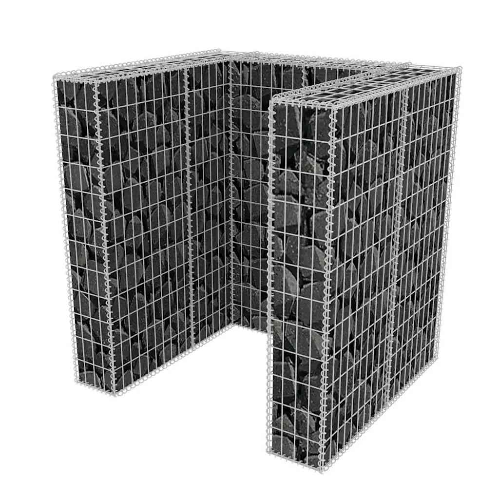 Gabion bin enclosure for 1 bin, steel, 110x100x120cm