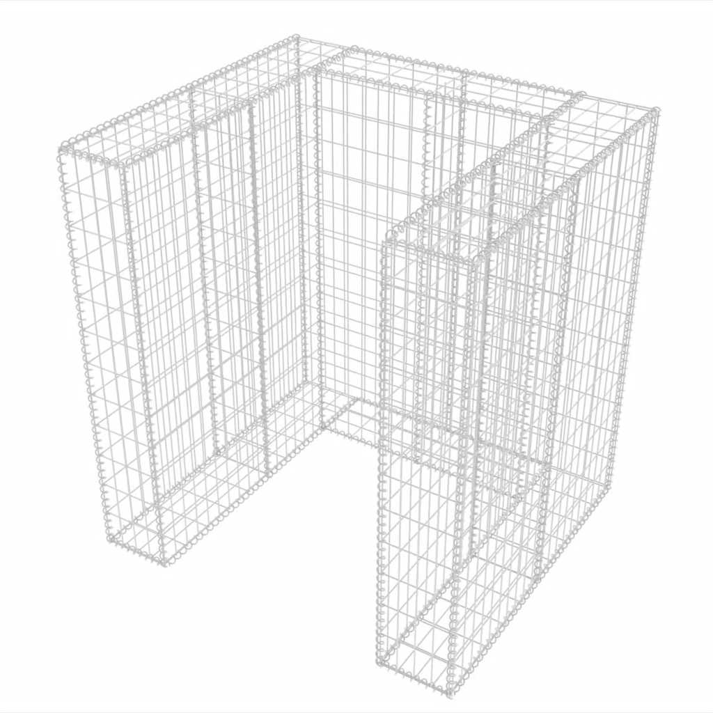 Gabion bin enclosure for 1 bin, steel, 110x100x120cm
