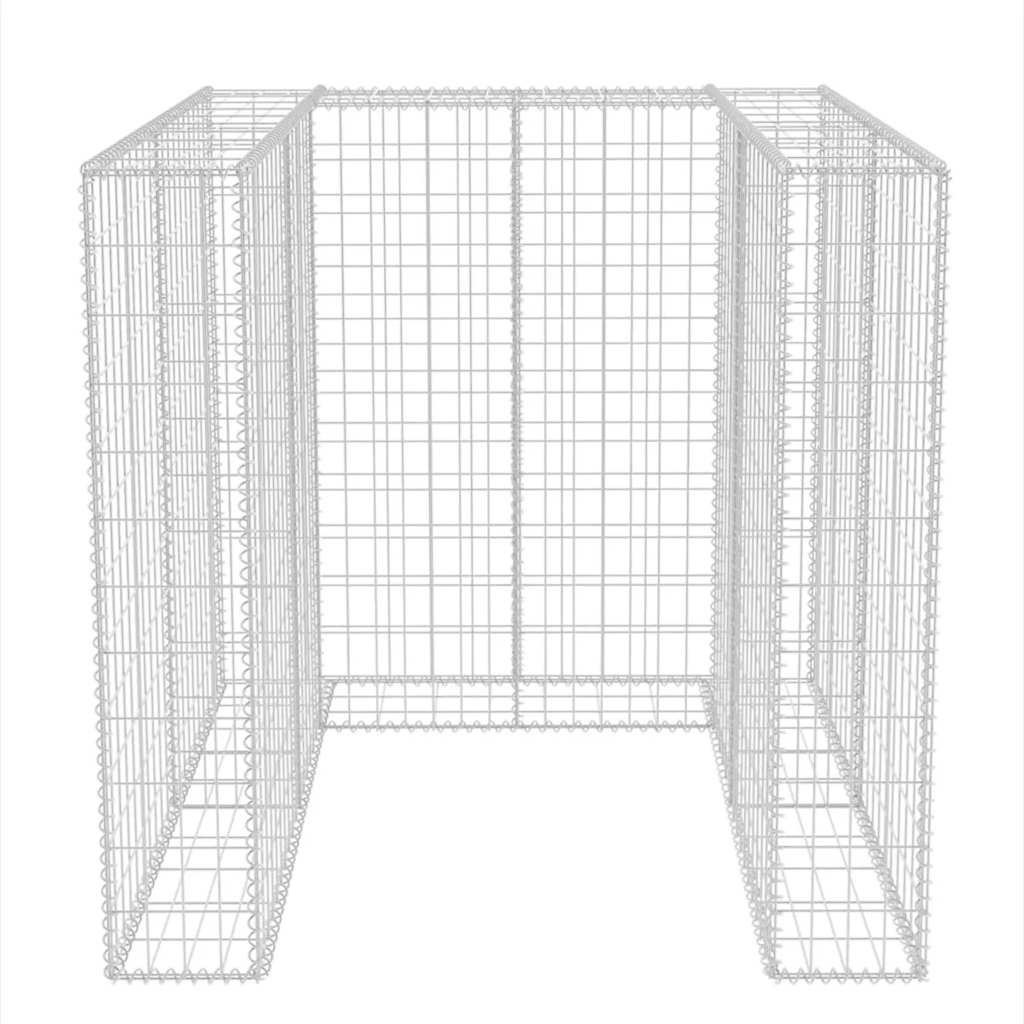 Gabion bin enclosure for 1 bin, steel, 110x100x120cm