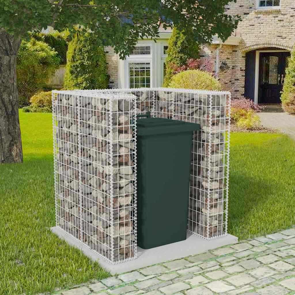 Gabion bin enclosure for 1 bin, steel, 110x100x120cm