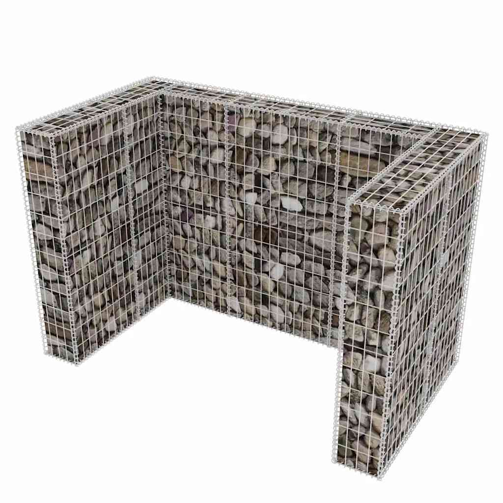 Gabion Bin Enclosure for 2 Bins, Steel, 180x100x120cm