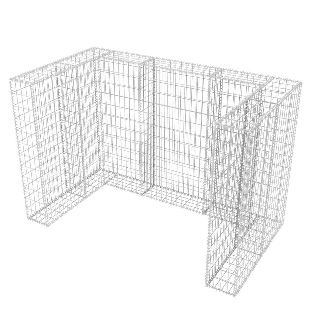 Gabion Bin Enclosure for 2 Bins, Steel, 180x100x120cm