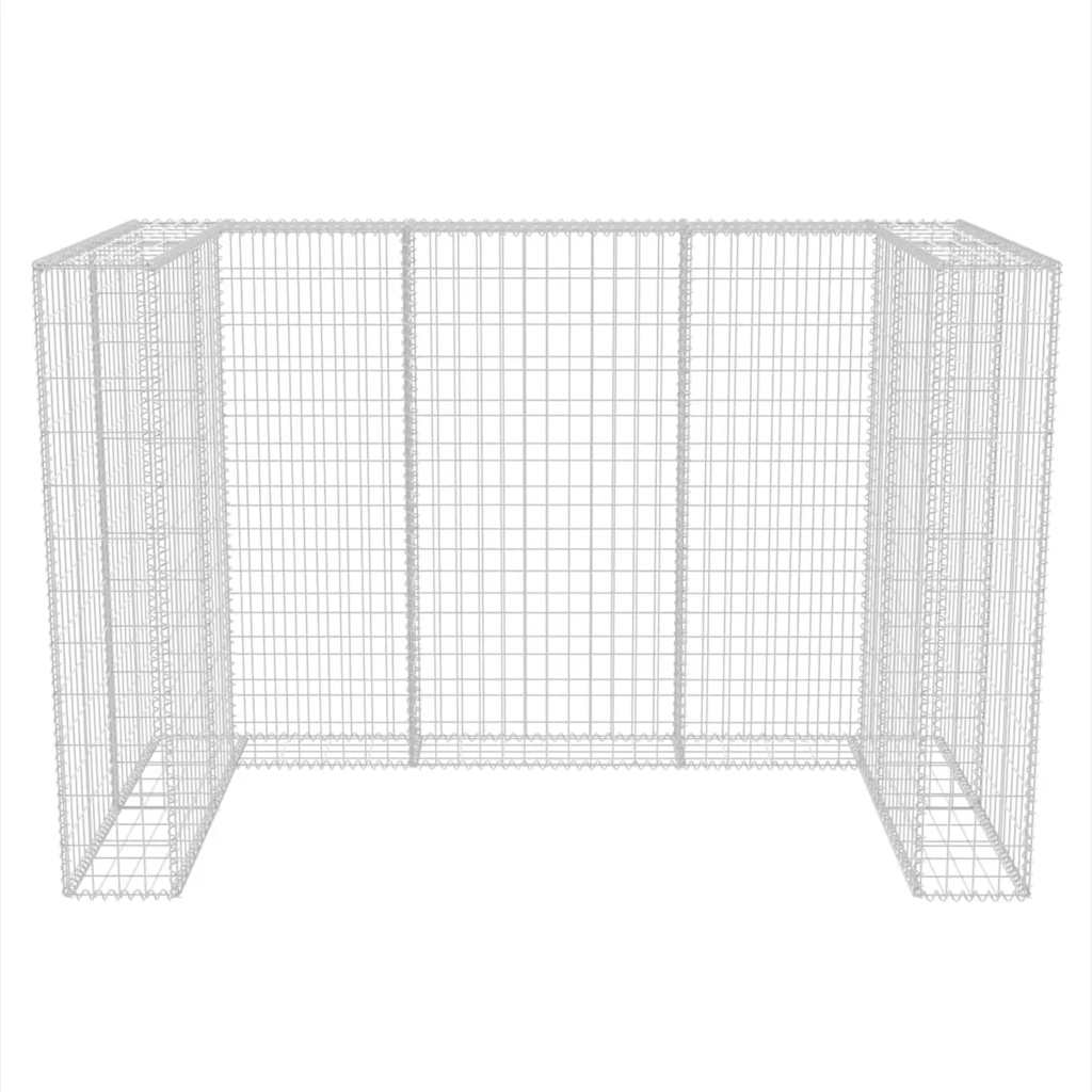 Gabion Bin Enclosure for 2 Bins, Steel, 180x100x120cm