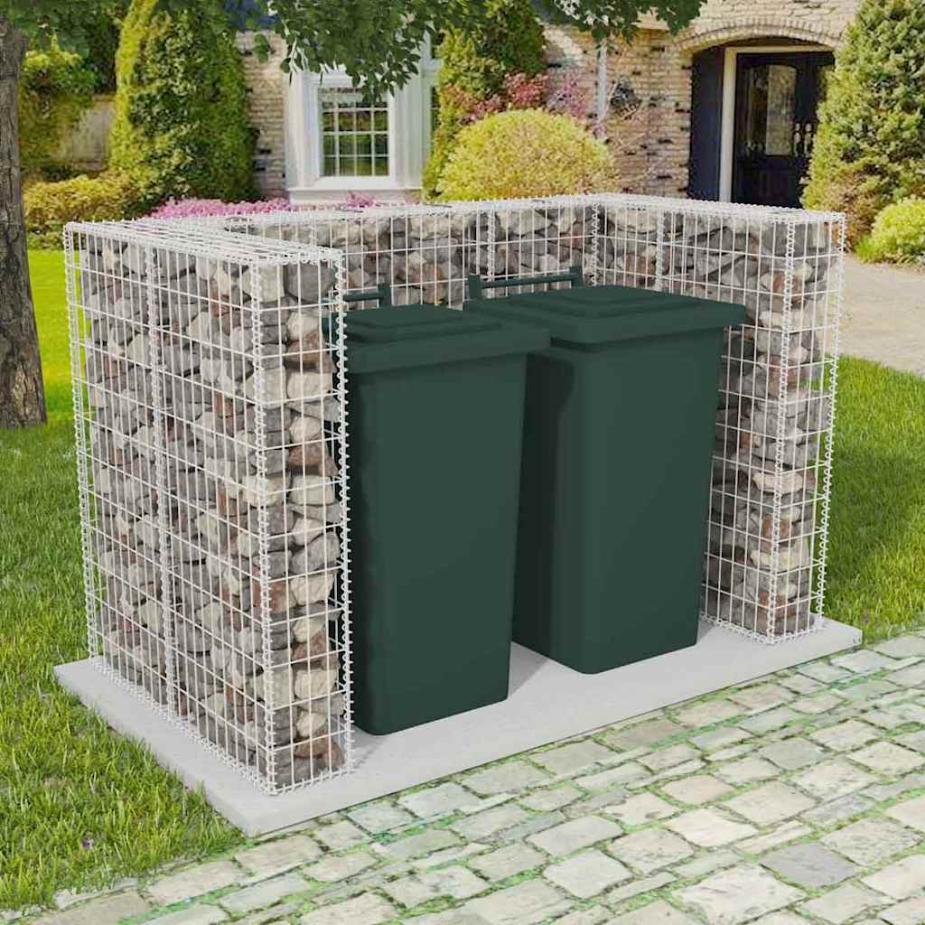 Gabion Bin Enclosure for 2 Bins, Steel, 180x100x120cm
