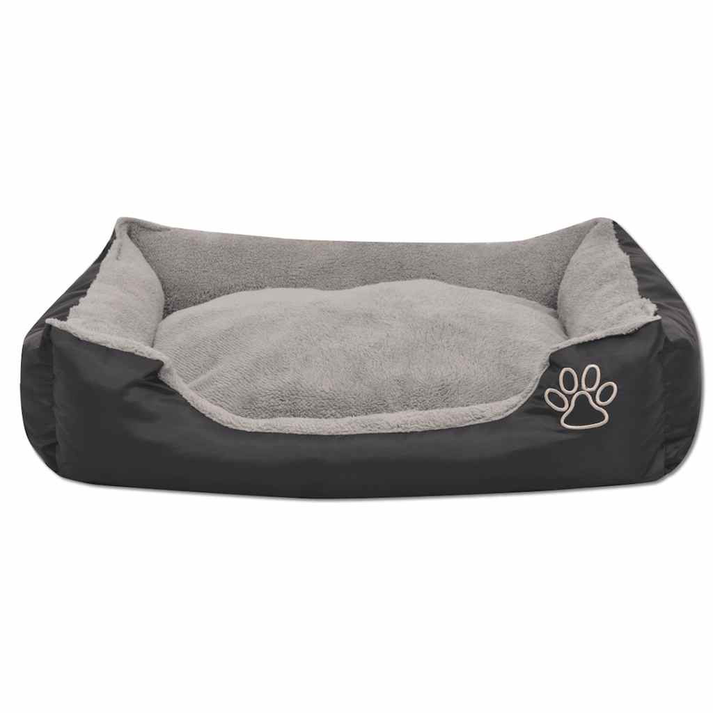 Hundebett mit gepolstertem Kissen Größe S Schwarz