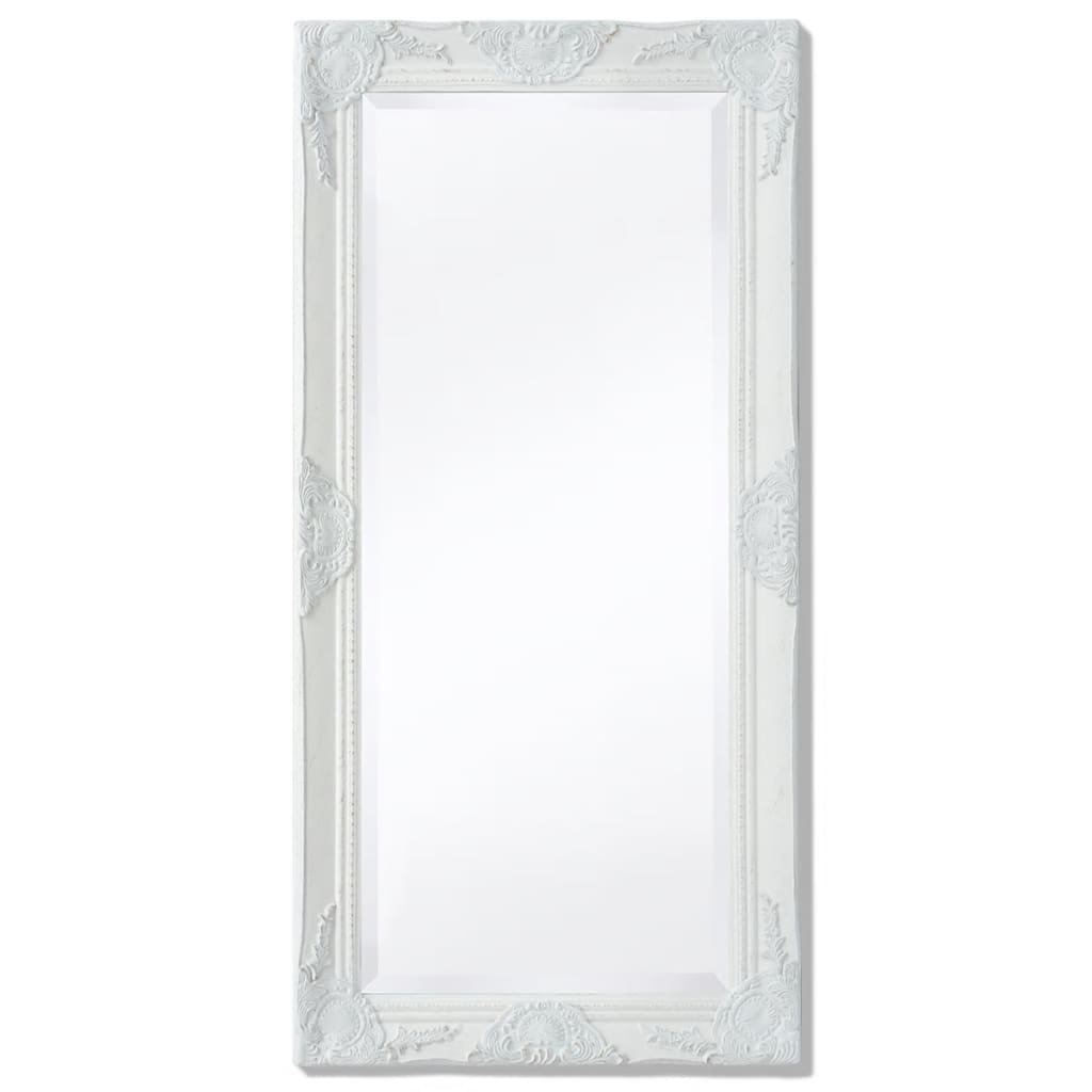 Miroir mural style baroque 100x50 cm Blanc