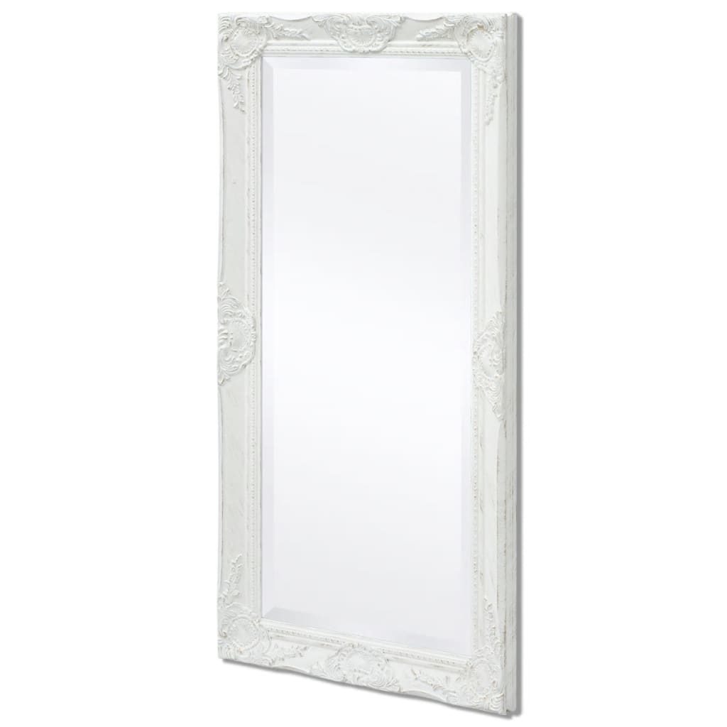 Miroir mural style baroque 100x50 cm Blanc