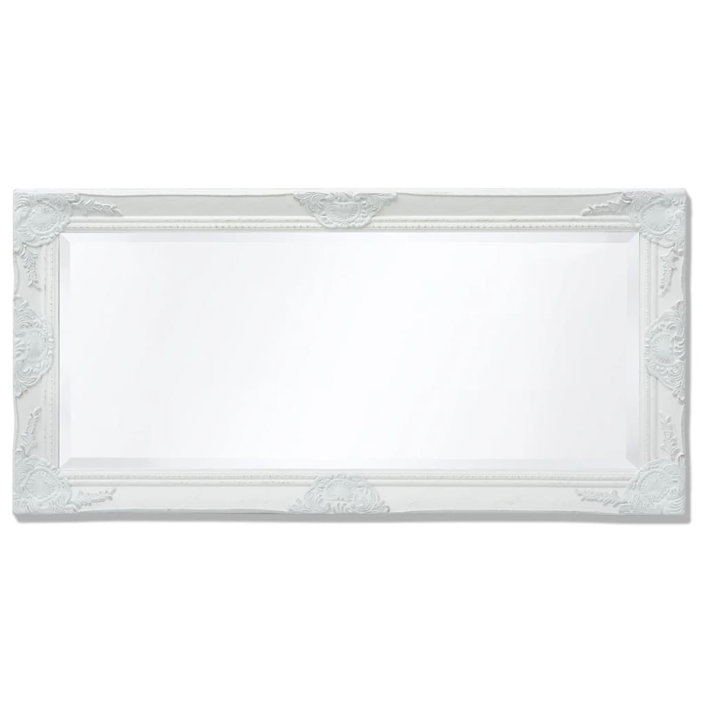Miroir mural style baroque 100x50 cm Blanc