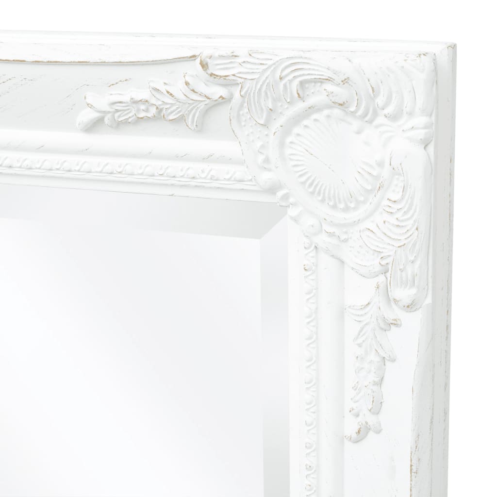 Miroir mural style baroque 100x50 cm Blanc