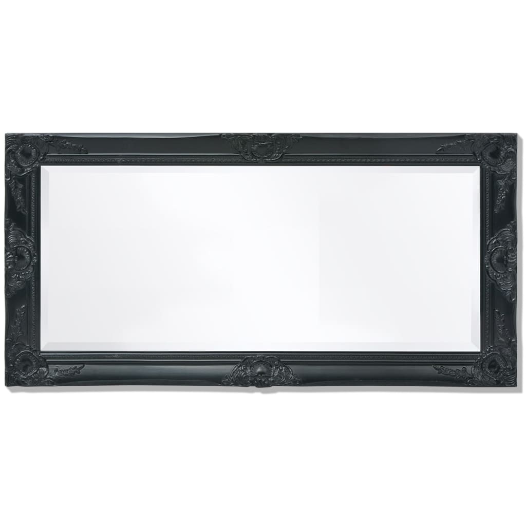 Miroir mural style baroque 100x50 cm Noir