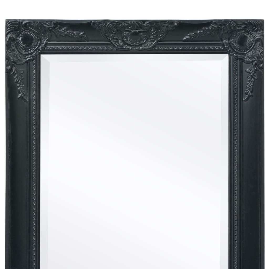 Miroir mural style baroque 100x50 cm Noir