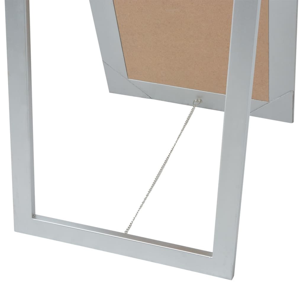 Baroque Style Floor Mirror 160x40 cm Silver