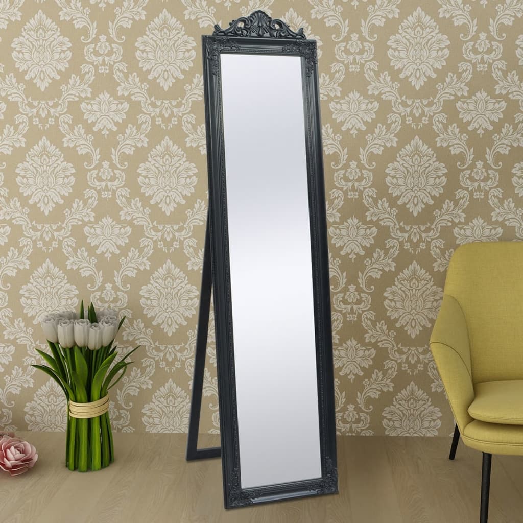 Miroir psyché de style baroque 160x40 cm Noir