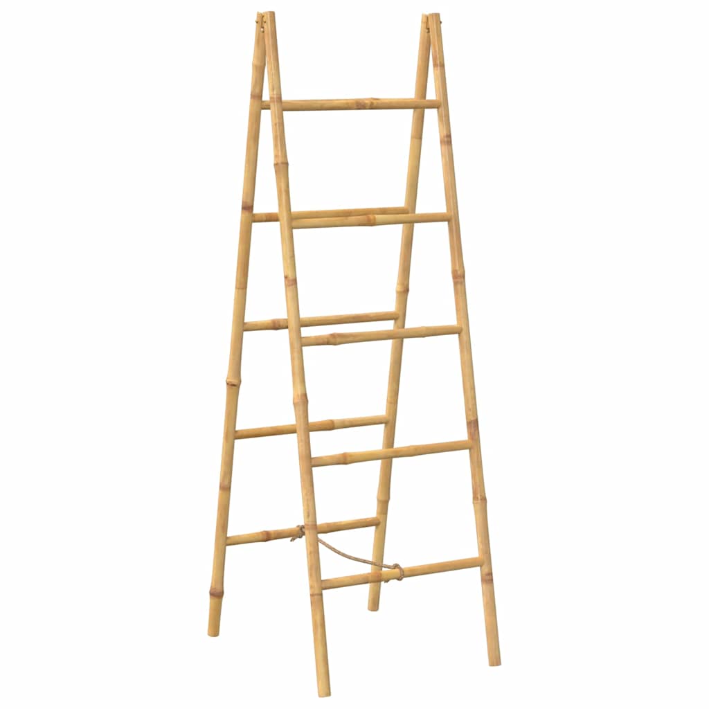Double Towel Ladder with Five Bamboo Rungs 50 x 160 cm