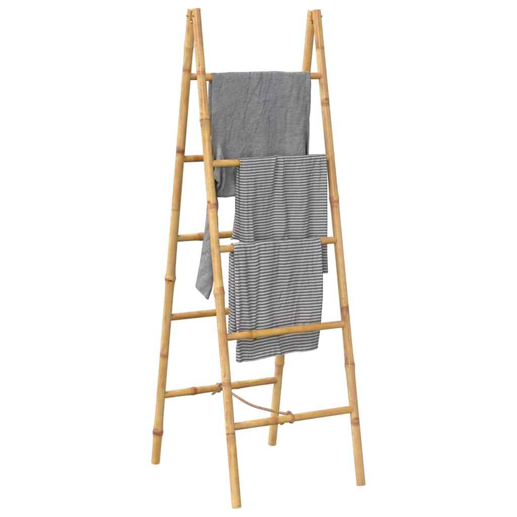 Double Towel Ladder with Five Bamboo Rungs 50 x 160 cm