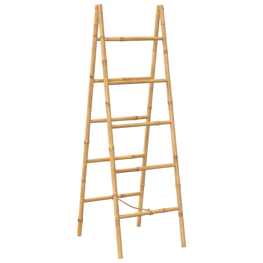 Double Towel Ladder with Five Bamboo Rungs 50 x 160 cm