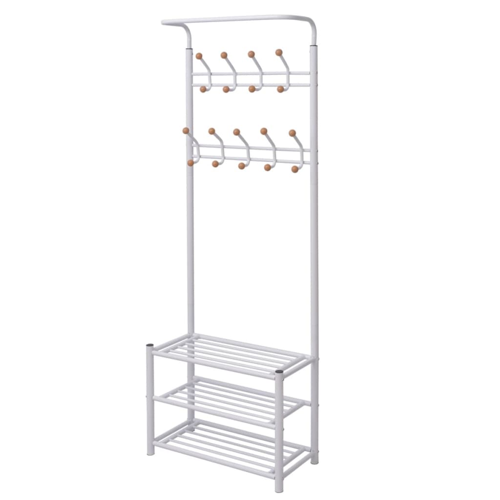 Hallway Wardrobe with Shoe Rack 68×32×182.5 cm White