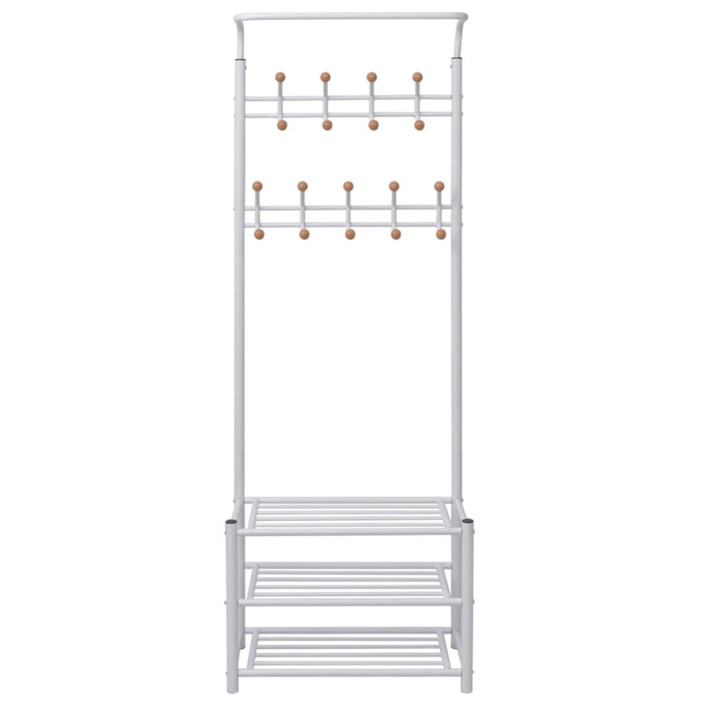 Hallway Wardrobe with Shoe Rack 68×32×182.5 cm White