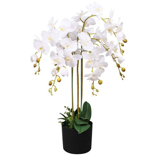 Orchidée artificielle avec pot 75 cm Blanc