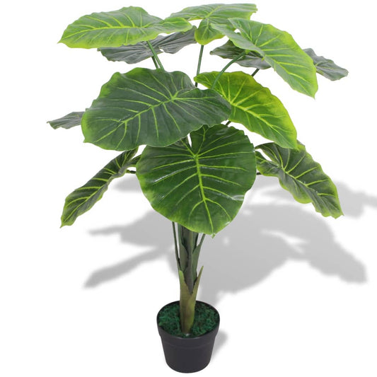 Plante de taro artificielle avec pot 85 cm vert